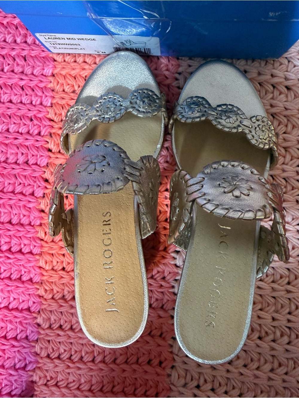 Jack Rogers Metallic Gold Slip-On Mules